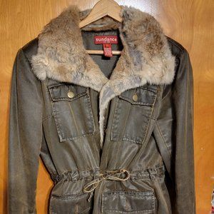 Sundance fur cuffed coat